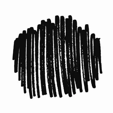 Black marker crossed texture. Circle shaped, design element or background. Stock Illustration
