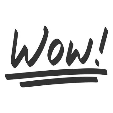 Black marker grade mark, exam and test result, vector hand drawn Wow comment Stock Illustration