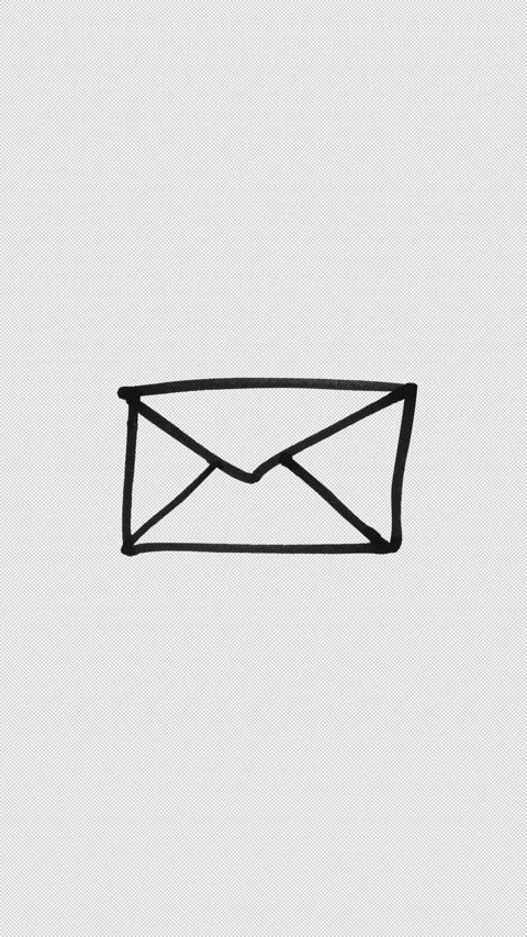 Black marker pen animated envelope icon on transparent background Stock Footage 258243081