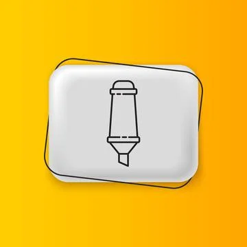 Black Marker pen icon isolated on yellow background. Silver rectangle butto.. Stock Illustration
