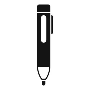Black marker pen icon representing office supplies Stock Illustration