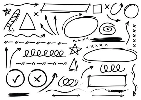 Black marker scribble collection. Vector illustration Stock Illustration