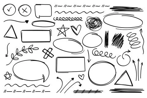Black marker scribble collection. Vector illustration Stock Illustration