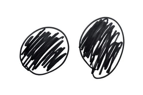 Black marker scribble isolated on white background 库存插图