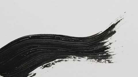 Black mascara stroke. Macro shot a of a black mascara isolated on white backg Stock Footage 258916930