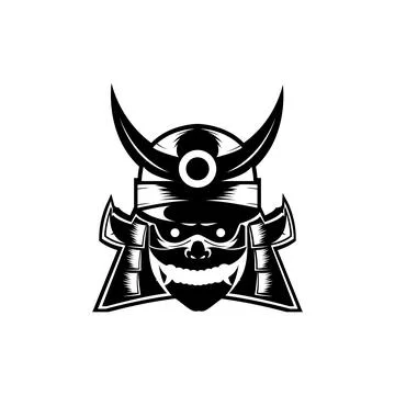 Black mask shogun samurai logo design vector graphic symbol icon sign illus.. Stock Illustration