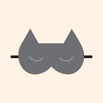 Black mask for sleeping in form of cat Stock Illustration