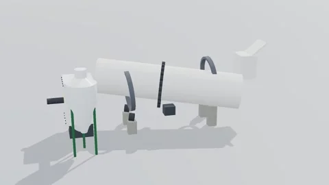 Black mass reactor recycling 3d loop white background 3D animation seamless loop Stock Footage 341851098