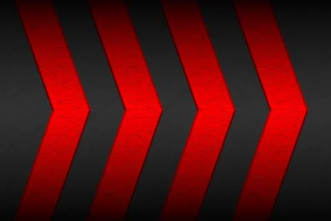 Black material background with red arrows and metallic pattern. Modern template Stock Illustration