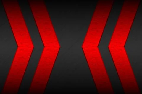Black material background with red arrows and metallic pattern. Modern template Stock Illustration