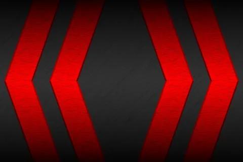 Black material background with red arrows and metallic pattern. Modern template Stock Illustration