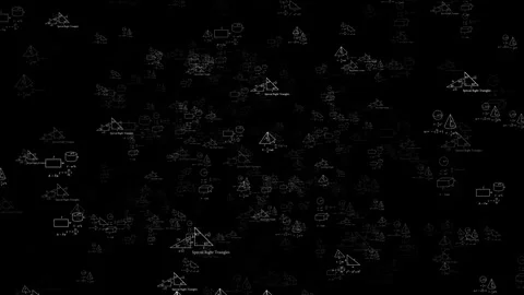 Black mathematics formula background white geometry diagrams, equations, graphs Stock Footage 333974850