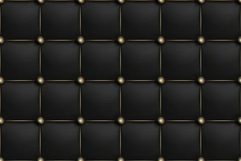 Black matte leather horizontal texture seamless pattern. Background upholster Stock Illustration