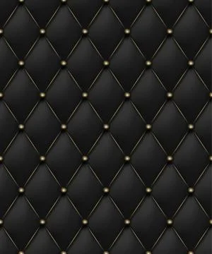 Black matte leather texture seamless pattern. Vip background upholstery rich Stock Illustration