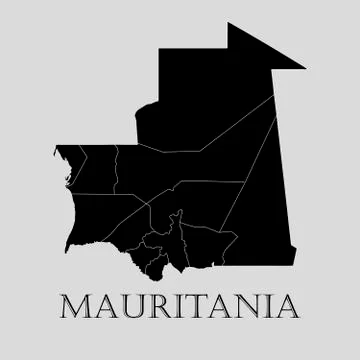 Black Mauritania map - vector illustration Stock Illustration