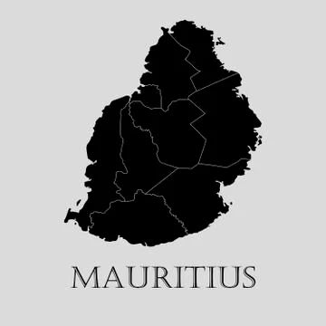 Black Mauritius map - vector illustration Stock Illustration