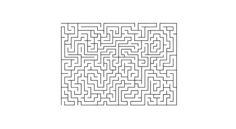 Black maze puzzle on white Stock Illustration
