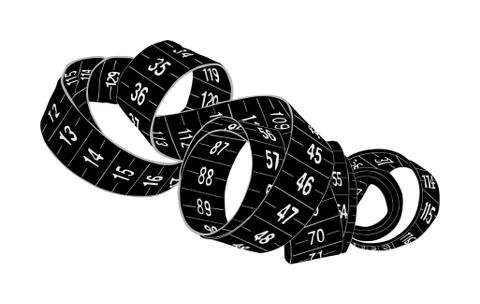 Black measuring tape vector isolated on white background Illustrazione stock