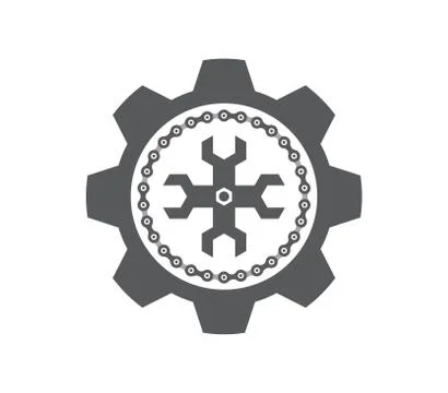 Black mechanic gear. Isolated Vector Illustration Stock Illustration