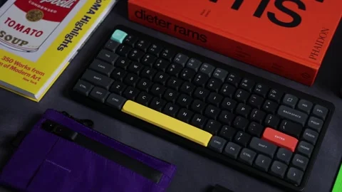 Black mechanical computer keyboard tech concept dark background Stock Footage 268260124