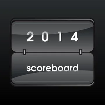 Black mechanical scoreboard Illustrazione stock