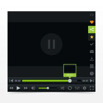 Black media player with video loading bar Stock-Illustration