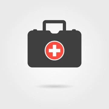 Black medical case with shadow Stock Illustration