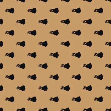 Black medical mask seamless pattern. Made in a flat style on a orange yellow  Stock Illustration