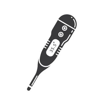 Black medical thermometer vector element design template Stock Illustration