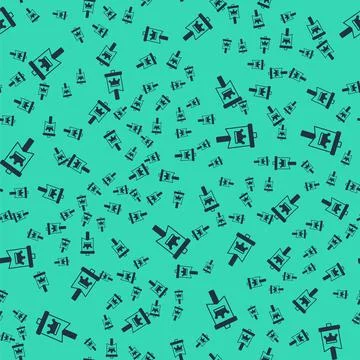 Black Medieval flag icon isolated seamless pattern on green background. Country Stock Illustration