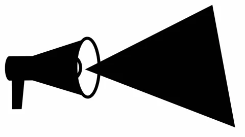Black megaphone with banner Stock Footage 150255302