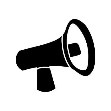 Black megaphone icon with handle Stock Illustration