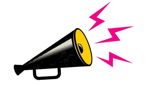 Black megaphone on white background. Stock Illustration