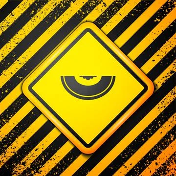 Black Melon fruit icon isolated on yellow background. Warning sign. Vector Stock Illustration