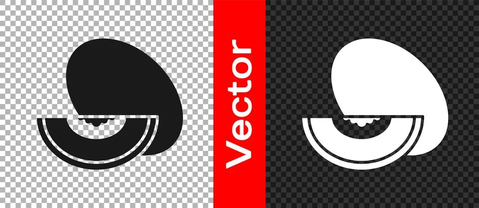 Black Melon fruit icon isolated on transparent background. Vector Illustrazione stock