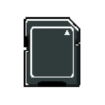 Black memory card pixel art vector illustration Stock Illustration