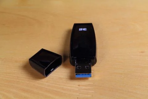 Black memory stick Stock Photos