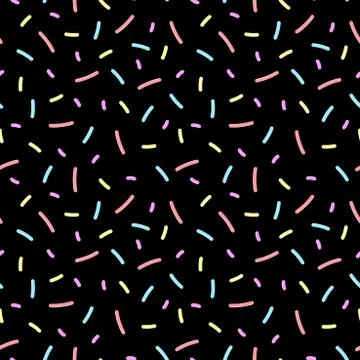 Black memphis color pattern with mosaic curves. イラスト素材