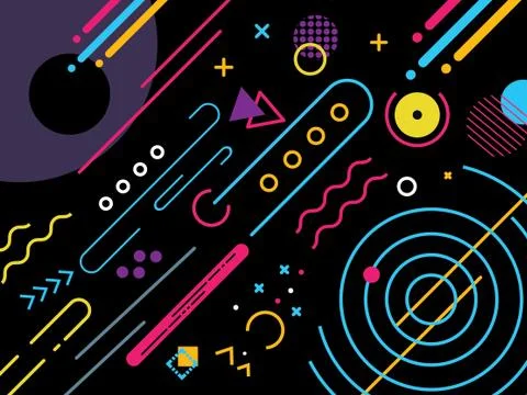 Black Memphis Full Color Background Stock Illustration