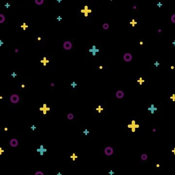 Black memphis seamless pattern 80s - 90s style. Stock Illustration