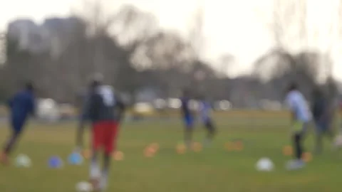 Black men coaching header soccer field training Stock Footage 277013094