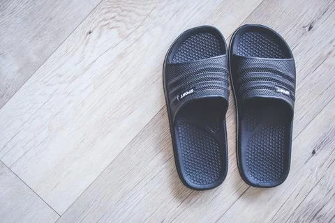 Black men flip flops Stock Photos