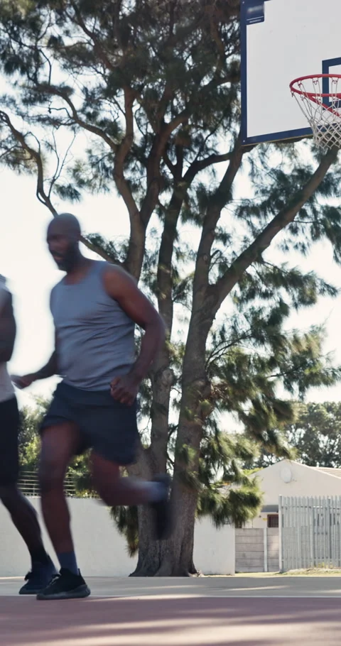 Black men, training and sprint for workout, exercise and fitness for health and Stock Footage 340907705