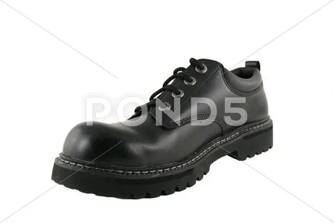 Black mens shoe Stock Photos