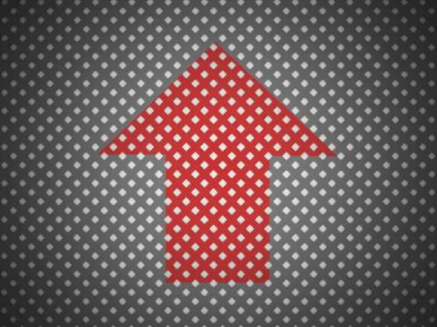 Black mesh background with red arrow concept Ilustración de archivo