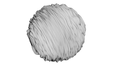 Black mesh, deformed sphere. White background. Abstract animation, 3d render. Stock Footage 223011587