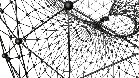 Black mesh figure slowly deforms on a white background. animated abstract backgr Stock Footage 121325446