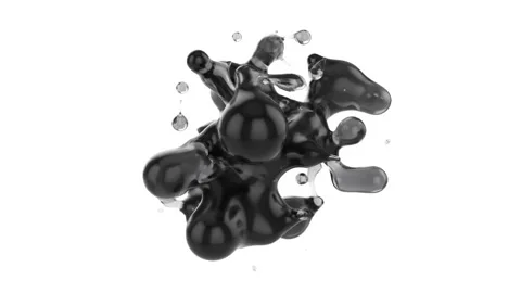 Black metaballs modern graphic element. Liquid design. Stock Footage 247849283