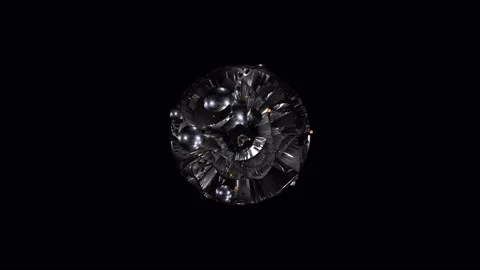 Black metal abstract ball. Stock Footage 219667416