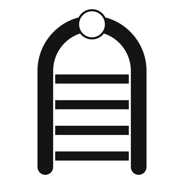 Black metal detector gate for security checking icon in simple style Stock Illustration